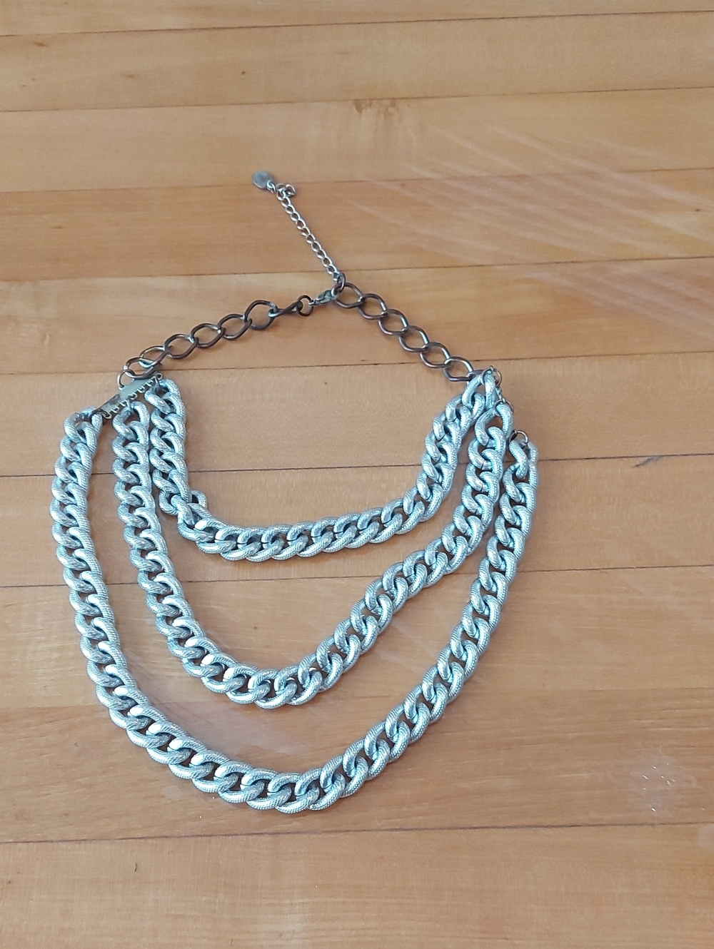 Layered Silver Chain Statement Necklace - Women Accessories